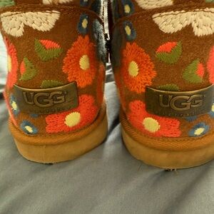 UGG Brown Floral Winter Boots